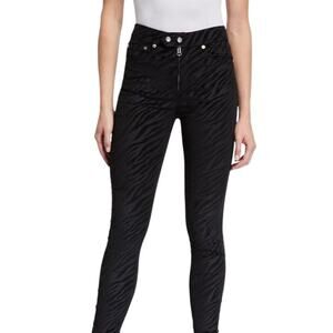 Rag & Bone CTDASH Hi-Rise Ankle Coated Slimming Skinny Jeans Black Size 25 EUC